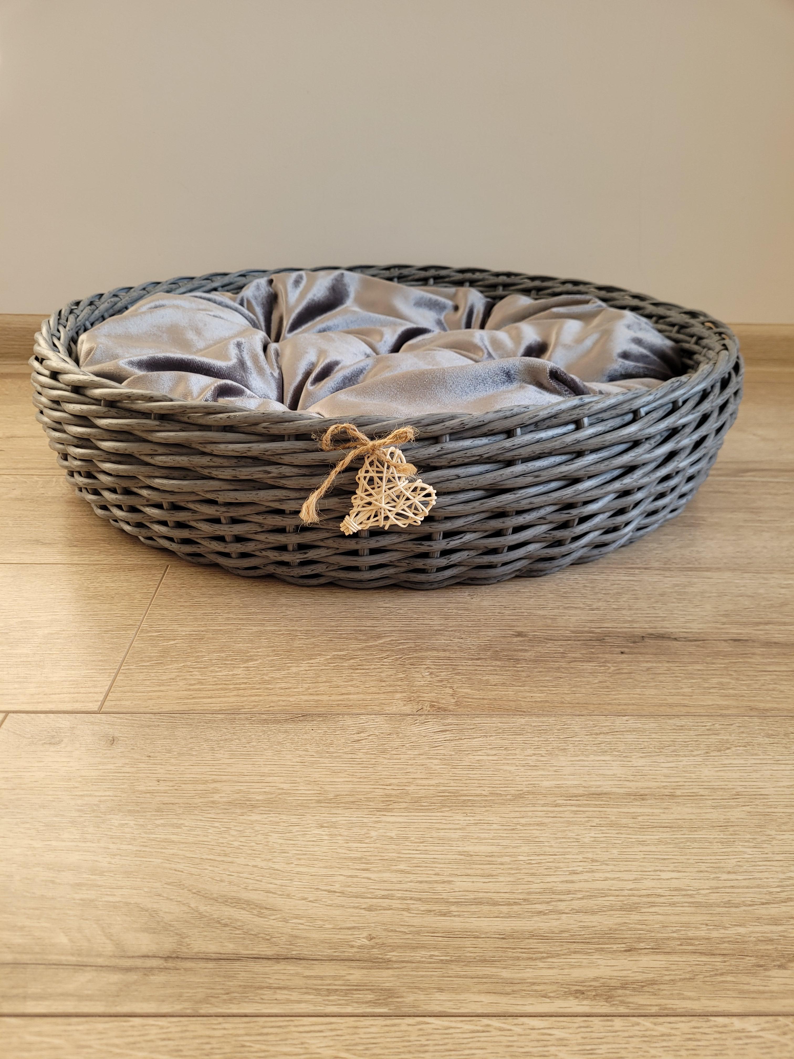 Лежак для животных из искусственного ротанга ручной работы M Темно-серый (331004) - фото 2 Лежак для животных из искусственного ротанга ручной работы M Темно-серый (331004) - фото 2