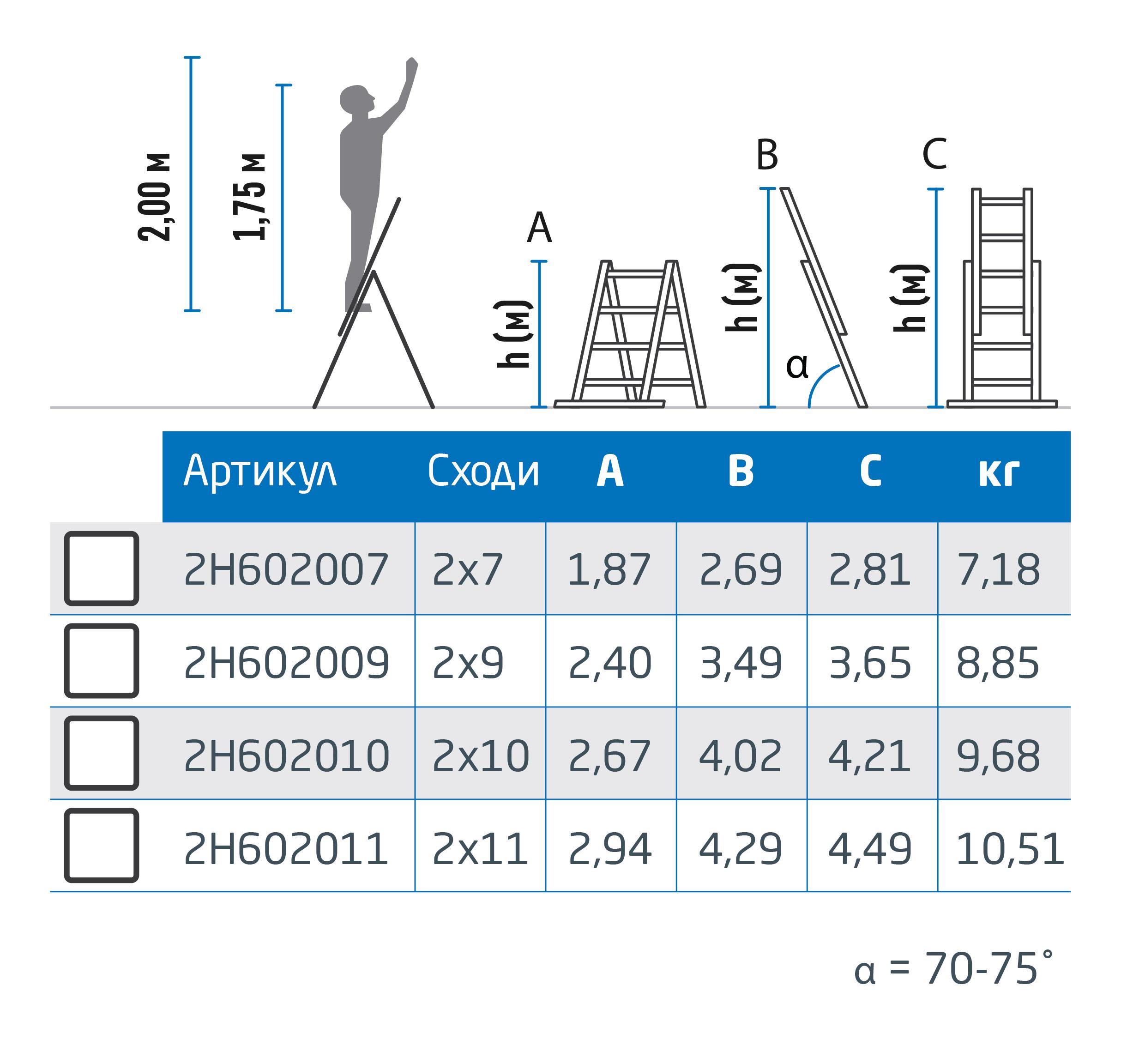 Лестница-стремянка Меткас алюминиевая универсальная двухсекционная 2х9 3,65 м (1899229794) - фото 6 Лестница-стремянка Меткас алюминиевая универсальная двухсекционная 2х9 3,65 м (1899229794) - фото 6
