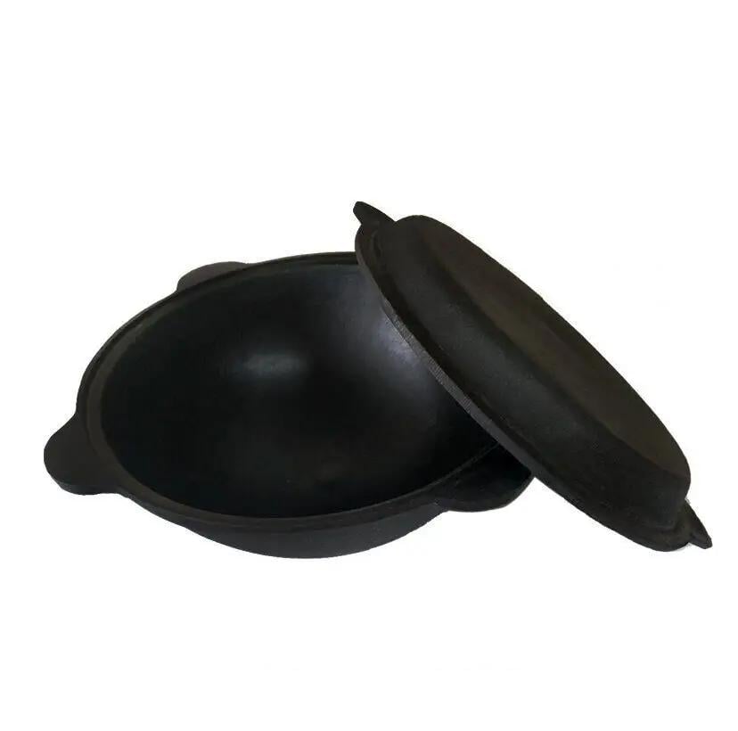 Казан узбецький Наманганський Davr Metall на 6 л чавунний з плоским дном та кришкою-сковородою Чорний (124-131-UZ2-06) - фото 1 Казан узбецький Наманганський Davr Metall на 6 л чавунний з плоским дном та кришкою-сковородою Чорний (124-131-UZ2-06) - фото 1