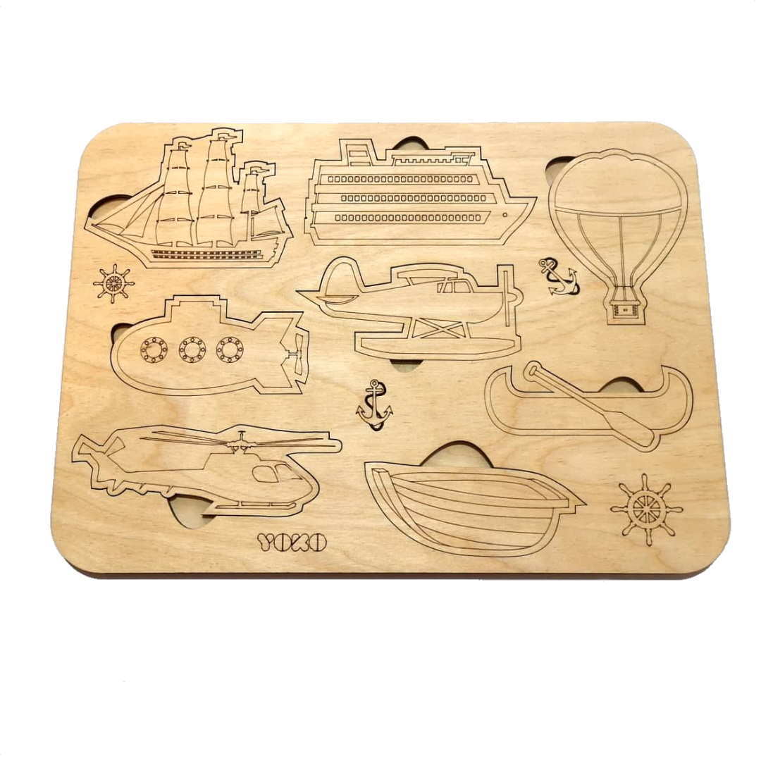 Игрушка рамка-вкладыш Yoko Морской и воздушный транспорт (YETV6E)