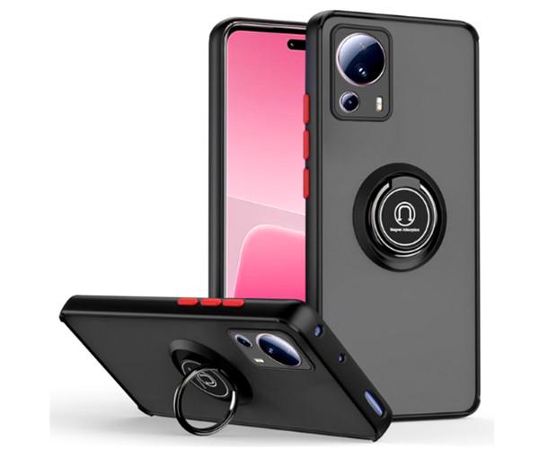 Чохол-накладка TPU Color Matte Ring для Xiaomi 13 Lite Чорно-червоний