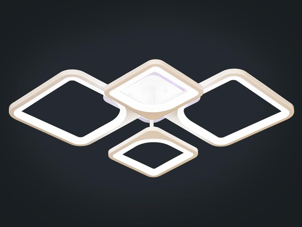 Люстра потолочная для невысоких потолков с подсветкой 8060-2+2WH-LS 100W на 15 м2 Белый (1426291556) - фото 2 Люстра потолочная для невысоких потолков с подсветкой 8060-2+2WH-LS 100W на 15 м2 Белый (1426291556) - фото 2