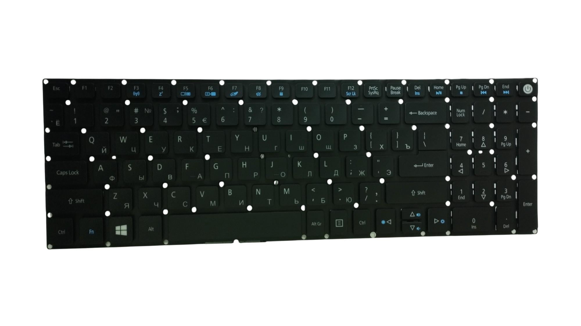 Клавиатура для ноутбука Acer Aspire E5-573 с подсветкой Light No Frame Black Клавиатура для ноутбука Acer Aspire E5-573 с подсветкой Light No Frame Black
