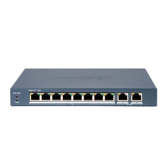 Коммутатор управляемый Hikvision DS-3E1310P-EI B PoE 10 портов