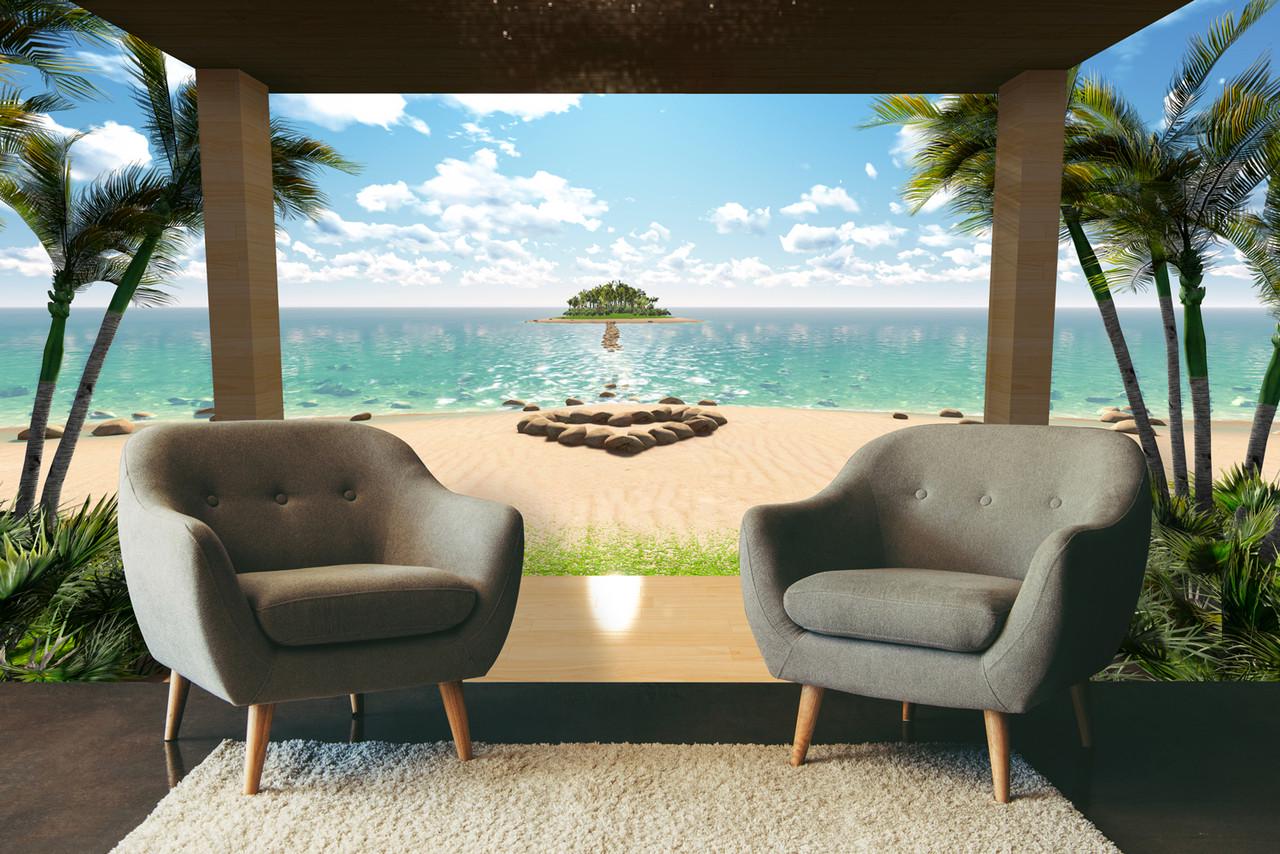 Фотошпалери флізелінові для спальні/зали/кухні миючі Вид з альтанки