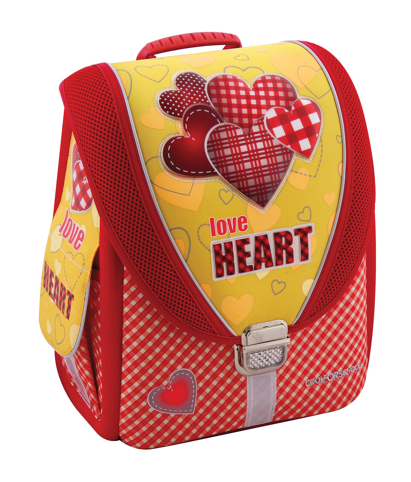 Ранец школьный Cool For School Love Heart 35,5x28x16,5см 16-25 л Красный (CF85602)