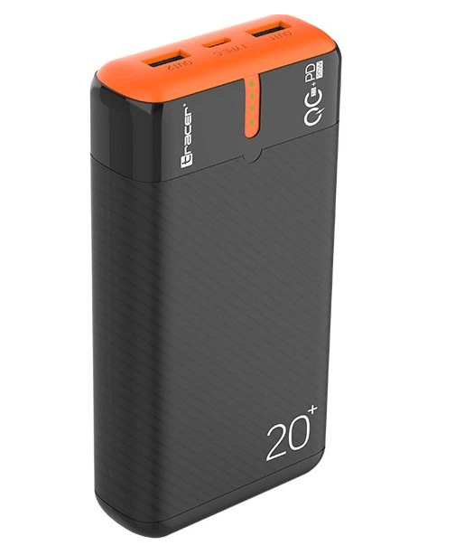 Повербанк Tracer EnerGen 20000 mAh PD+QC3.0 Черно-оранжевый