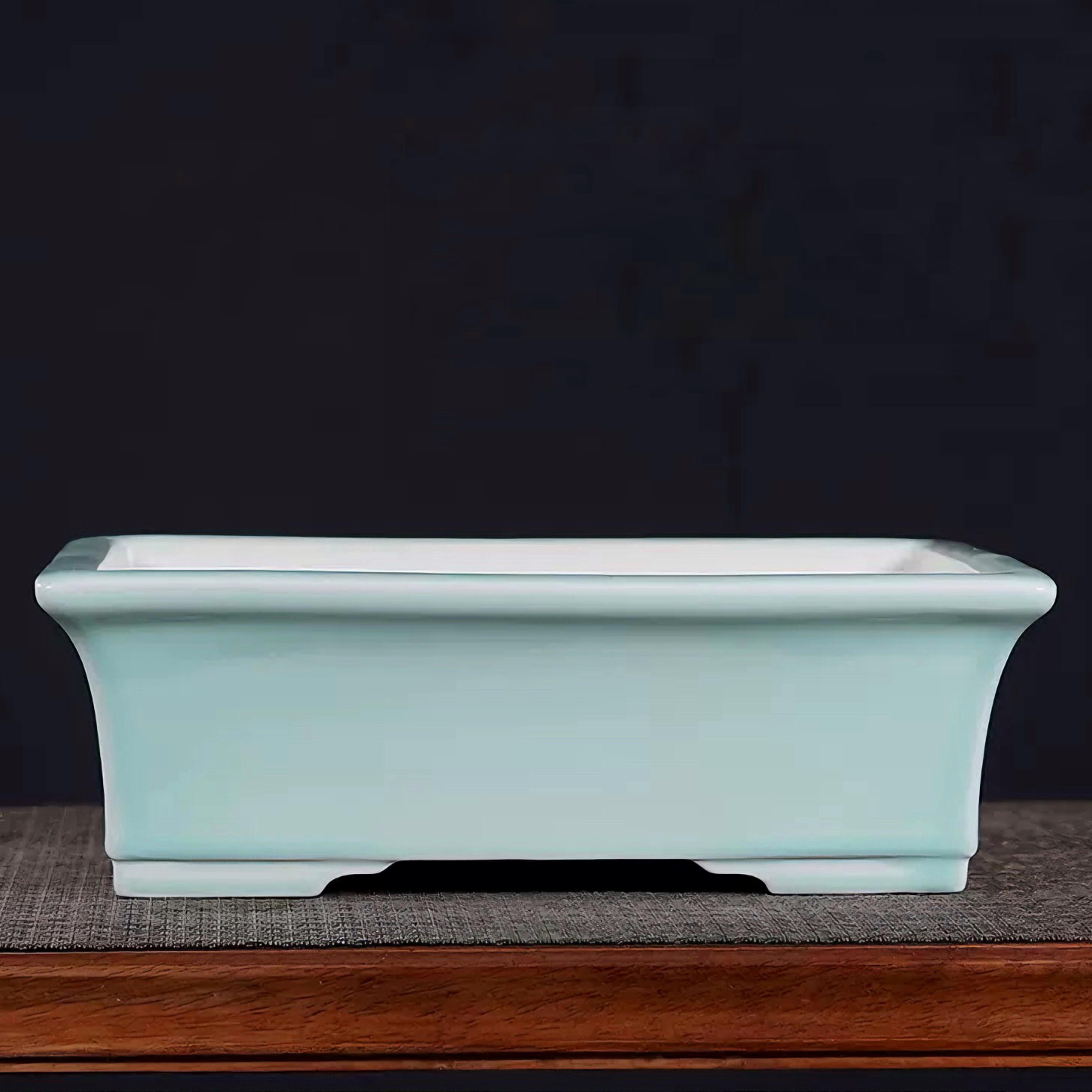 Бонсайниця керамічна прямокутна 25,5х19 см Бірюзовий