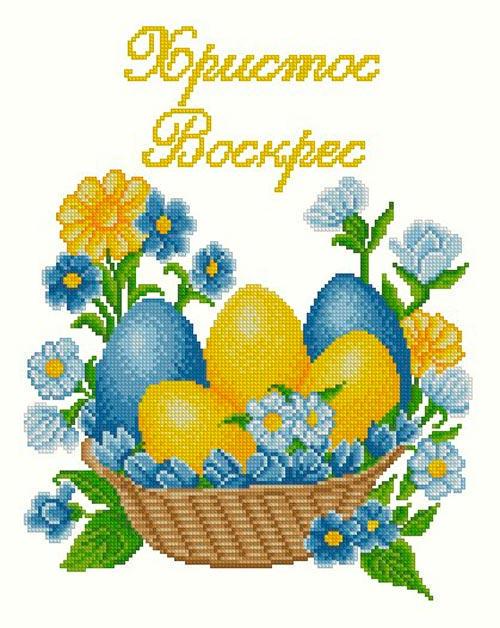 Схема для вышивки бисером ХВГ-052 Пасхальное полотенце (2337842793)