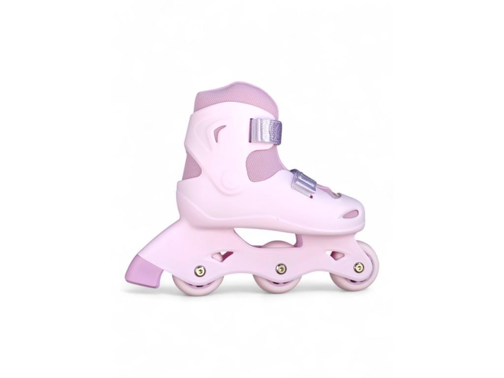 Роликовые коньки детские раздвижные Candy V-Run BW251D с подшипниками ABEC-7 липучка/пяточная застежка/тормоз на обеих ногах Лиловый (BW251D-1 ap)