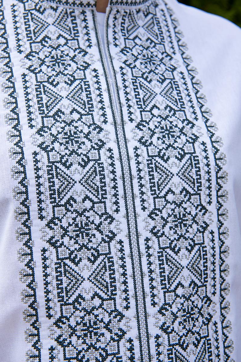 Вышиванка мужская льняная с длинным рукавом 5XL Белый (2567594584) - фото 5