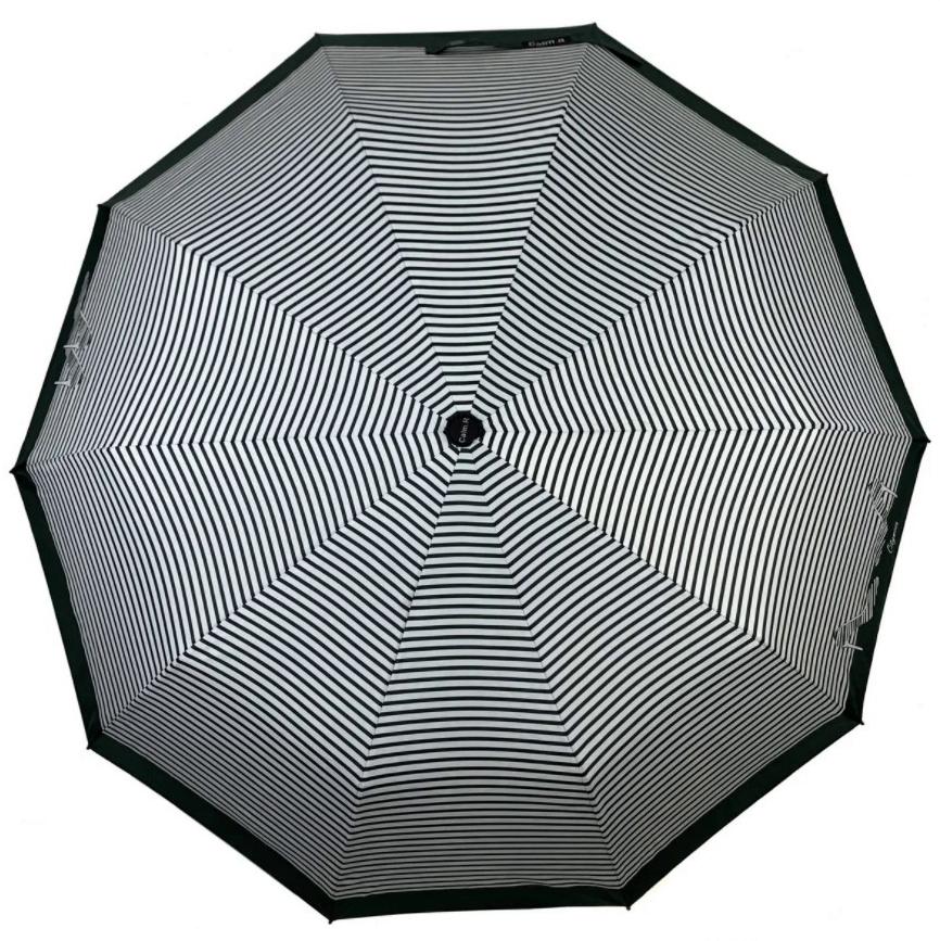 Зонт Calm Rain в полоску полуавтомат 10 спиц Темно-зеленый (57255)