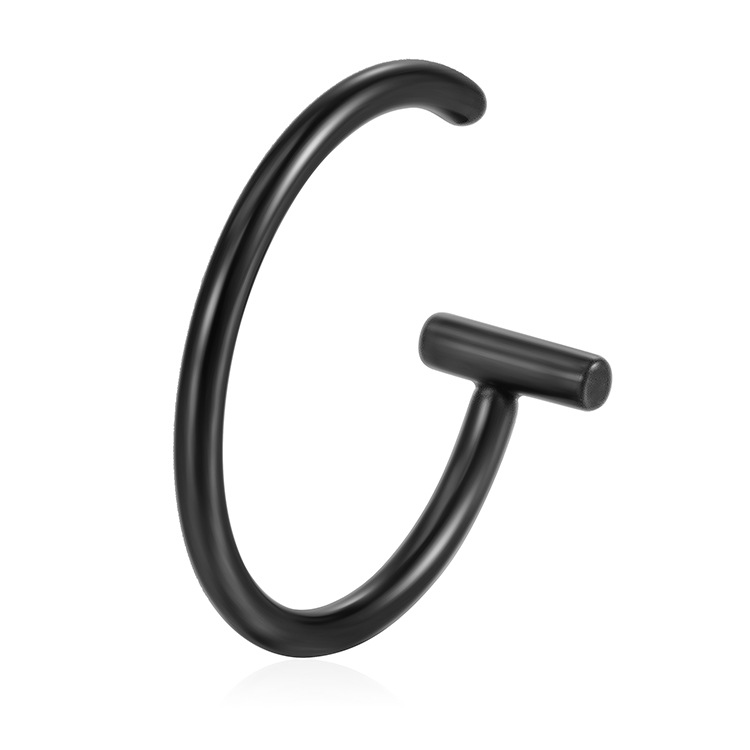 Сережка-обманка для пірсингу на губу/ніс Чорний (9022)