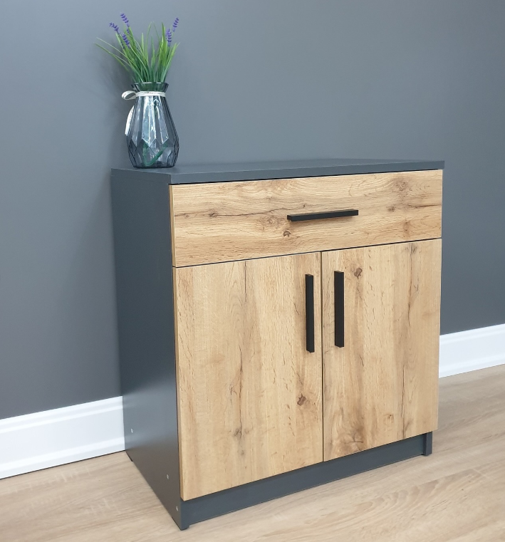 Тумба Офисная 602х352х650 мм Антрацит/Дуб Аппалачи - фото 1