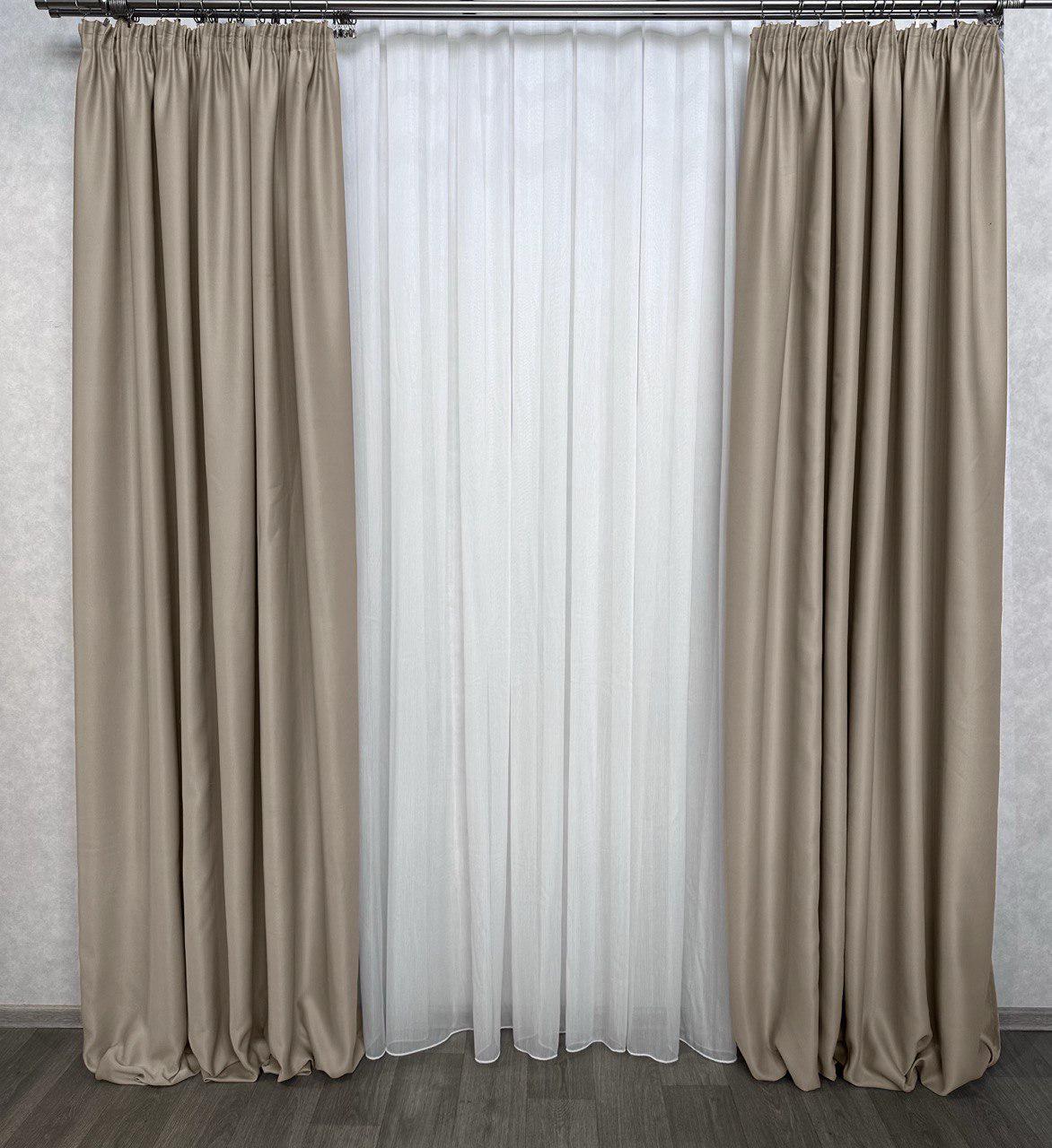 Комплект штор Aldo блекаут 200х275 №4 2 шт. Теплий бежевий - фото 1 Комплект штор Aldo блекаут 200х275 №4 2 шт. Теплий бежевий - фото 1