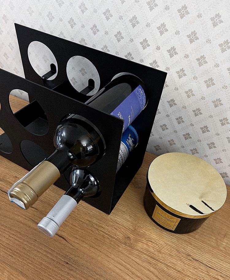 Подставка для вина NC Home Прямая на 6 бутылок (110233) - фото 4 Подставка для вина NC Home Прямая на 6 бутылок (110233) - фото 4