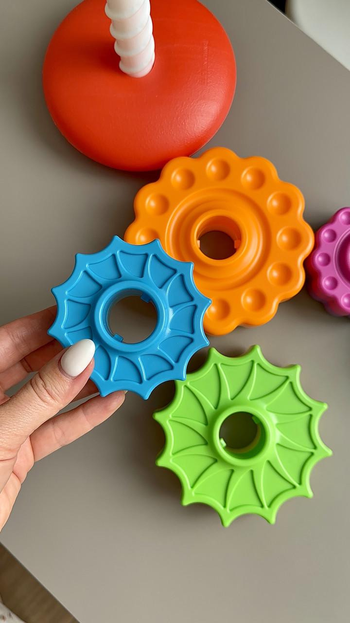 Сортер-пірамідка Веселий Гіроскутер із зубчастими дисками (128) - фото 3