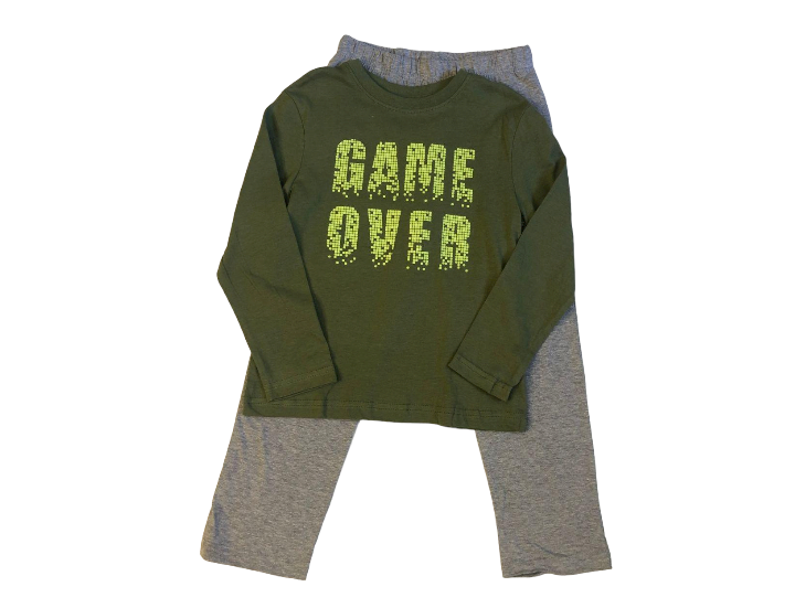 Піжама для хлопчика 110 см Зелений/Сірий