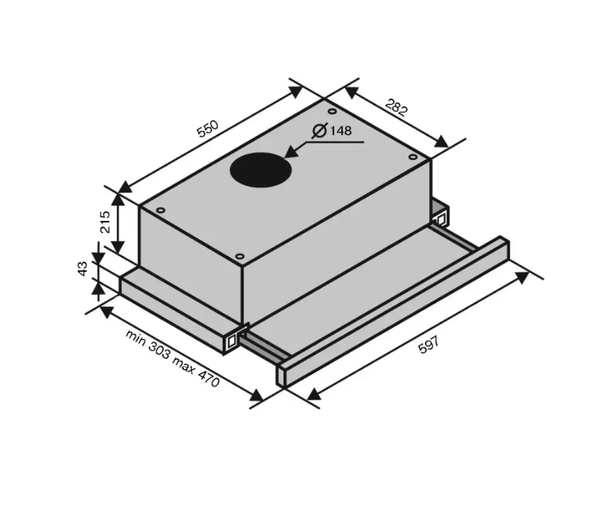 Витяжка кухонна Ventolux GARDA 60 BG 1100 LED - фото 2