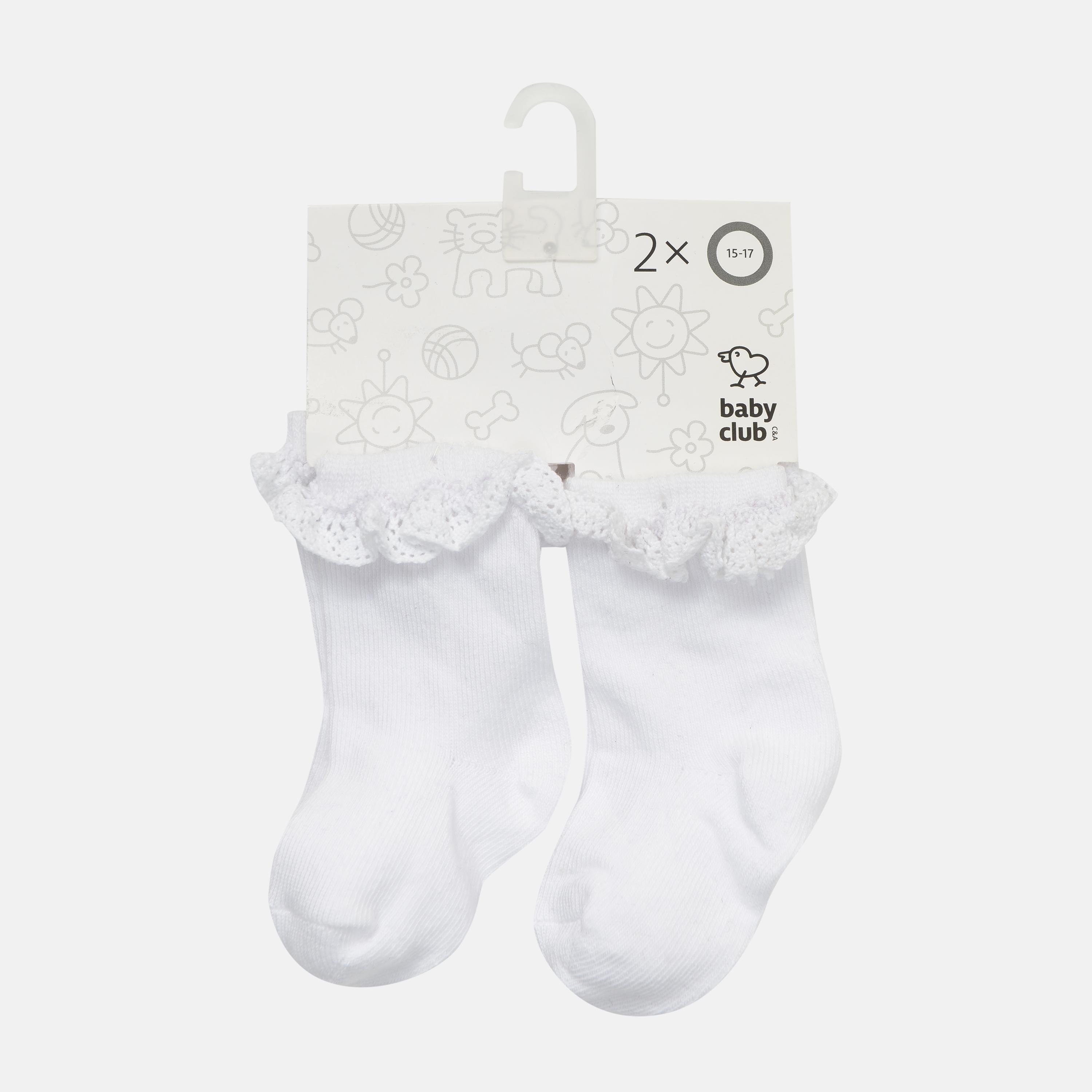 Шкарпетки C&A 2 пари р. 15-17 Білий (3183764325600)