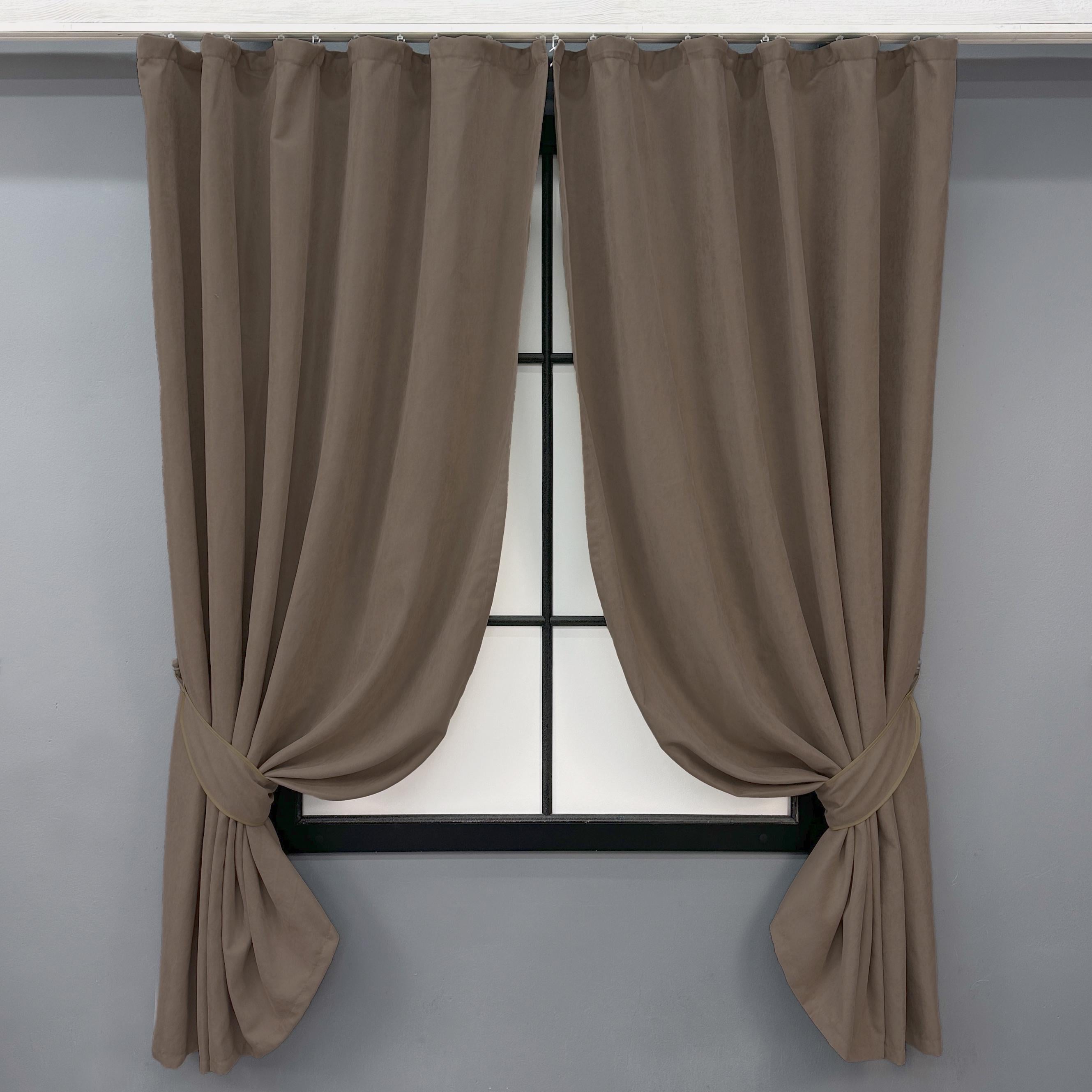 Комплект коротких штор VR-Textil микровелюр Petek YL №1802ш 130х170 см 2 шт. Коричневый (35-0384)