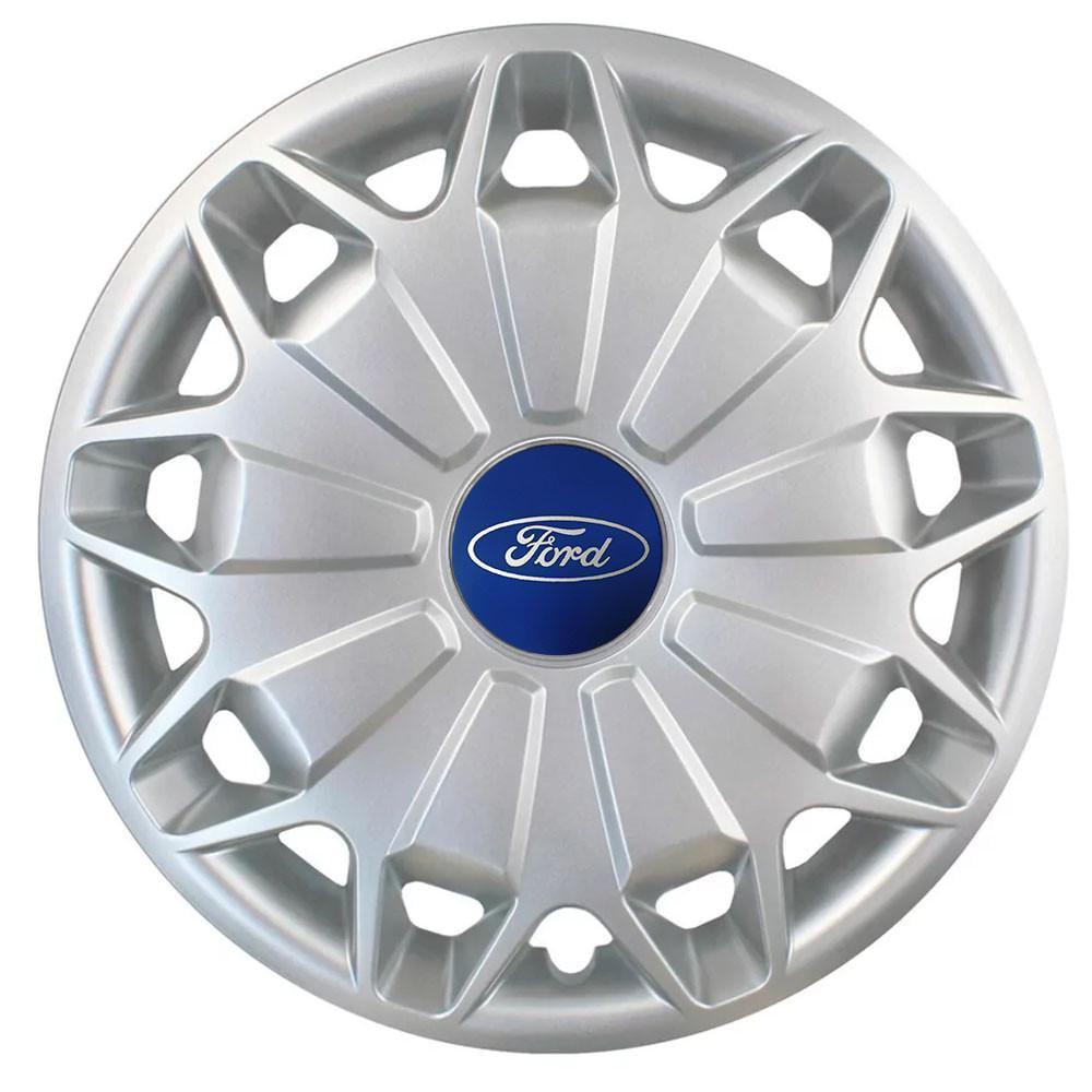 Ковпаки SJS 338 з логотипом Ford R15 4 шт. Сріблястий