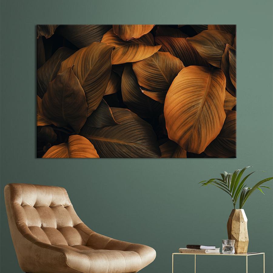 Настенний декор Листья в коричневых тонах 51x34 см (1968-1)