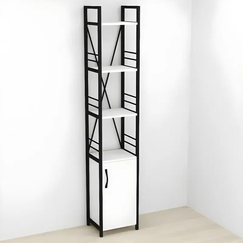 Этажерка Ferrum-decor 4/34 Конект с тумбой 179x34x28 см Черный/Белый (FRD-104463)