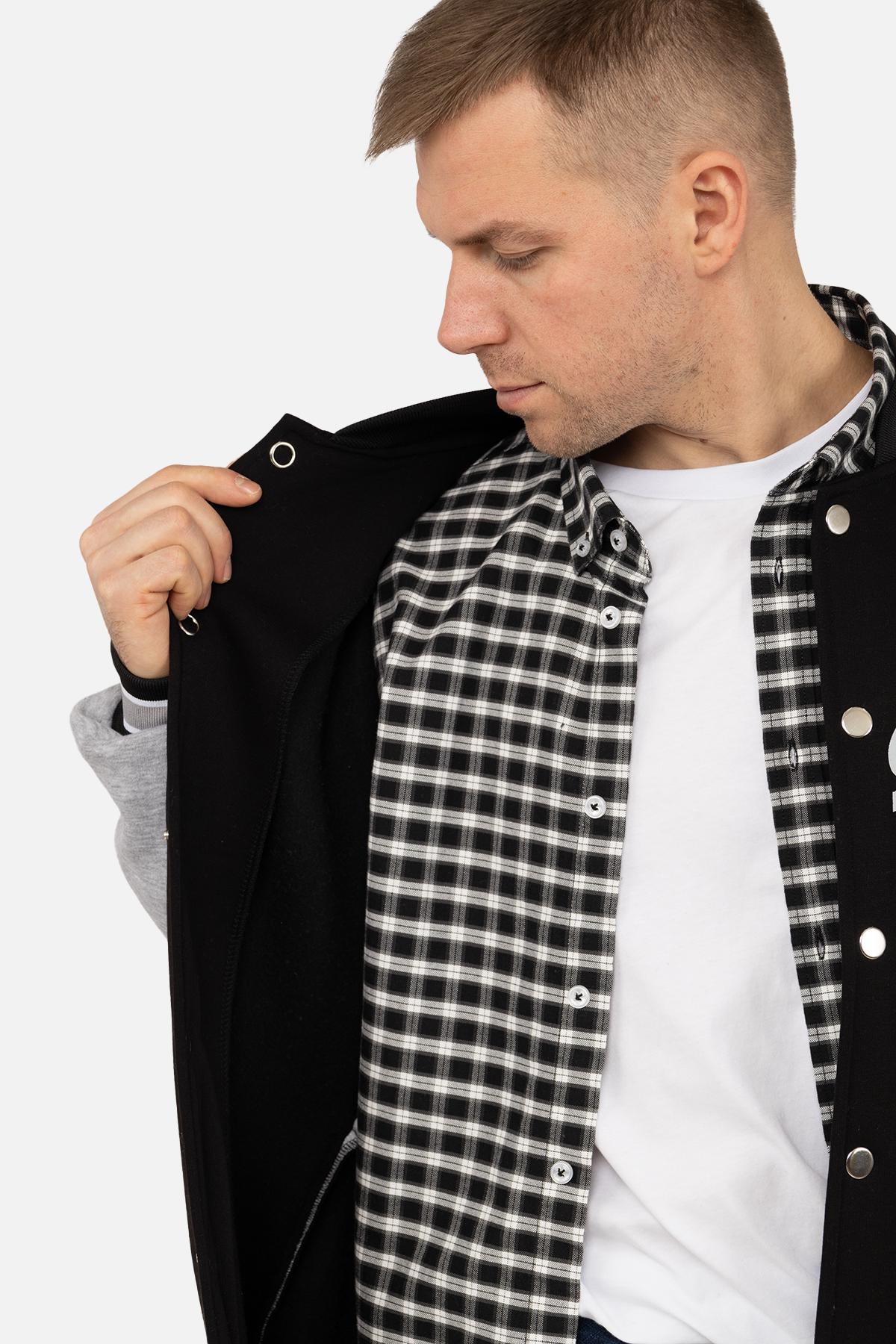 Бомбер мужской ЦБ-00262200 р. 54 Черный (SKT001029258) - фото 3