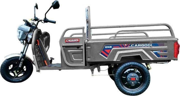 Електроскутер-самоскид вантажний триколісний Crosser Cargo 13" 1500W 60V 32Ah Сірий