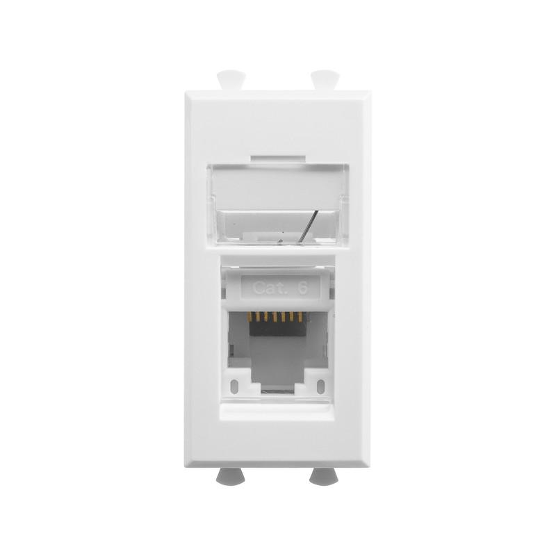 Розетка компьютерная ДКС Avanti RJ45 категория 6 1 модуль Белый (4400291)