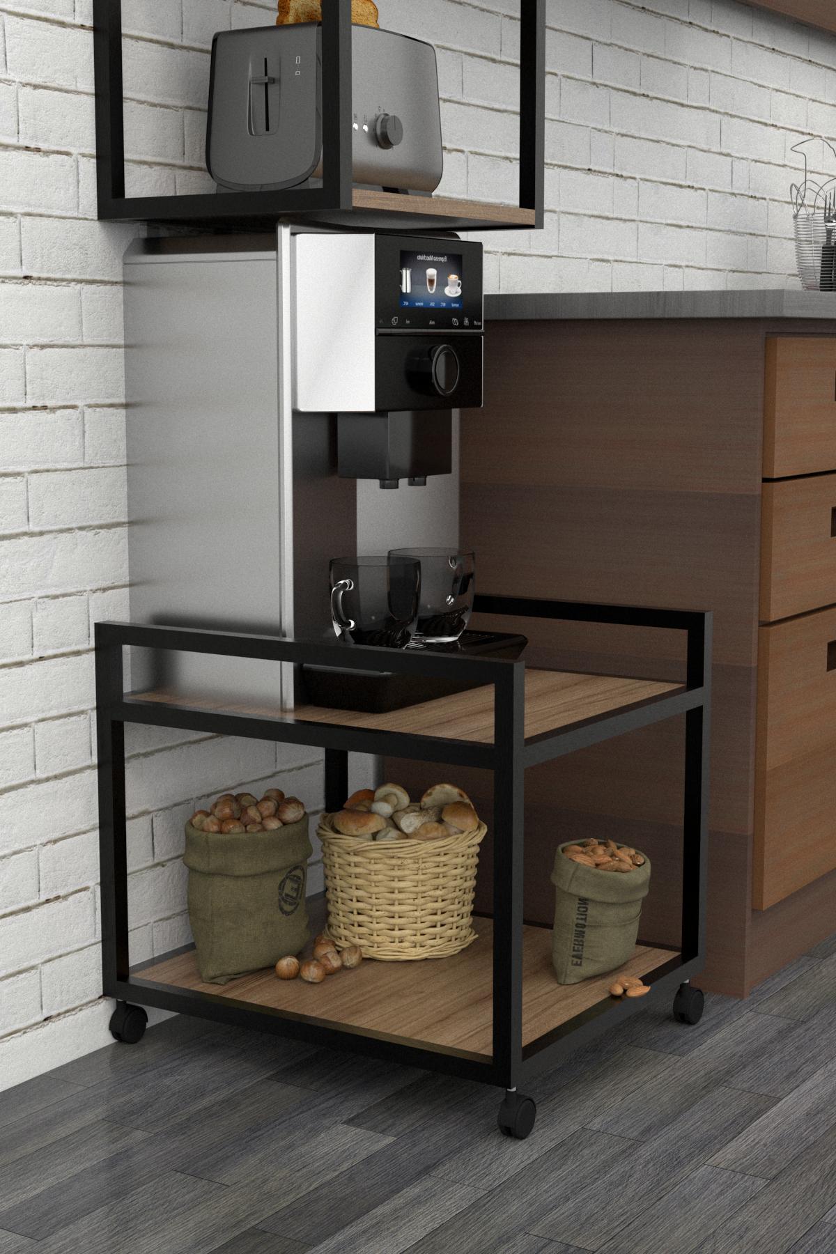 Столик під кухонні прилади EcoLoft Рондо DSP-1228-4 в стилі лофт Монтеверде (29197091) - фото 2