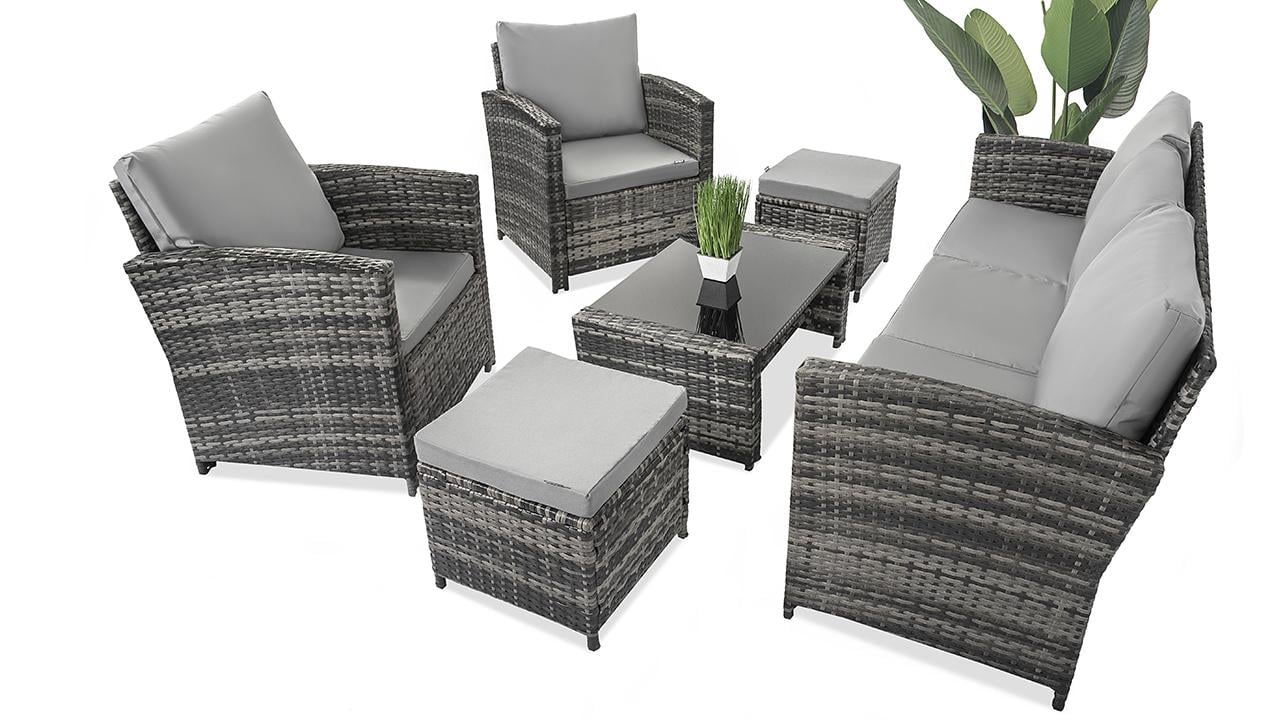 Набор садовой мебели Just Relax Deluxe Lounge SFS c ротанга со стальным каркасом Серый