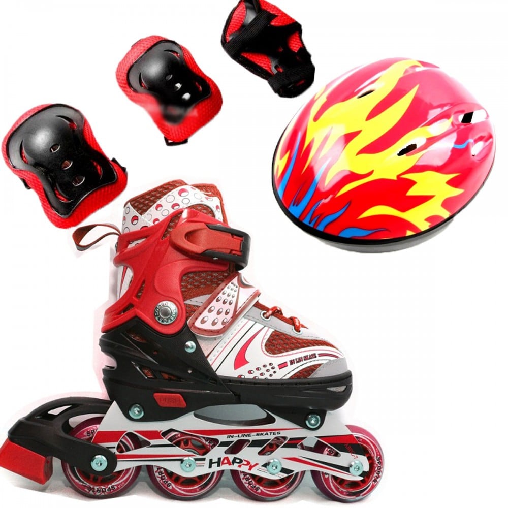 Ролики детские набор Happy Combo EcoLine защита и шлем 29-33 Красный (2T3007E) Ролики детские набор Happy Combo EcoLine защита и шлем 29-33 Красный (2T3007E)