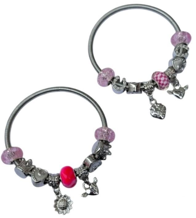 Комплект браслетов в стиле Pandora серия 6 Pink Blossom 2 шт. (2104619257)