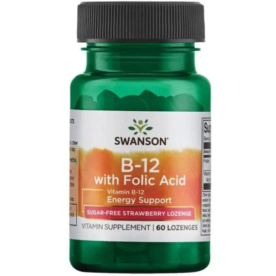 Фолієва кислота Swanson Vitamin B-12 with Folic Acid 60 Tabs (SWA-02790)