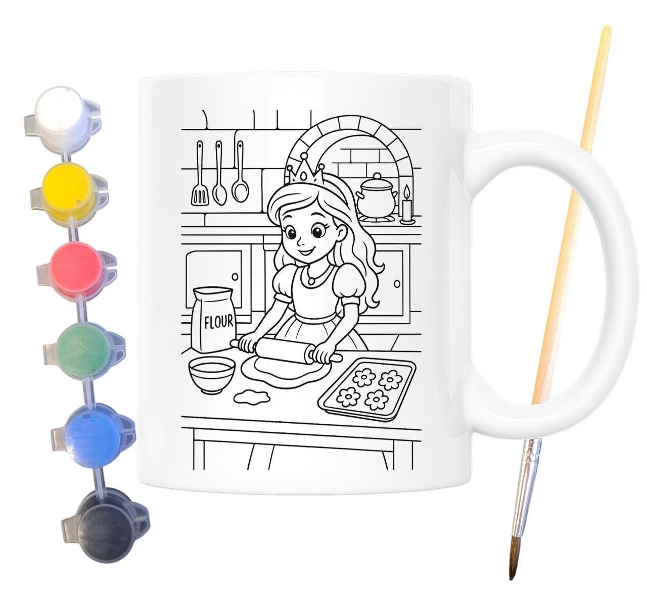 Набір для творчості кружка розмальовка Принцеса 330 мл Білий (КР0130)