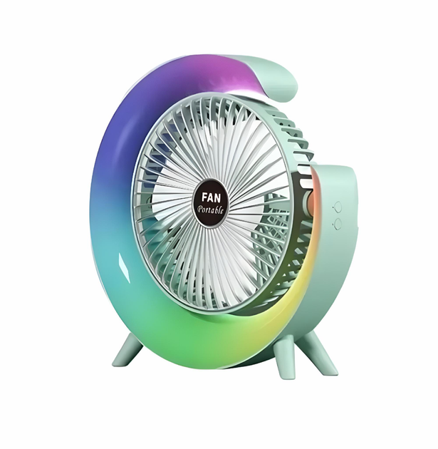 Вентилятор-ночник бесшумный электрический USB 3-скоростной с цветной подсветкой 180° Вентилятор-ночник бесшумный электрический USB 3-скоростной с цветной подсветкой 180°