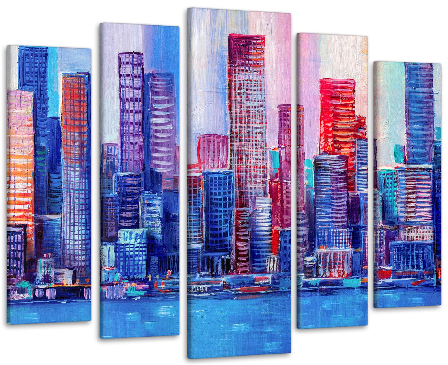 Картина модульна Абстракція Місто 90х132 см (Art-436_5)