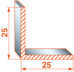 Профиль угловой EURO CONCEPT алюминиевый БРП-103 без покрытия 25х25 мм 3000 мм - фото 2