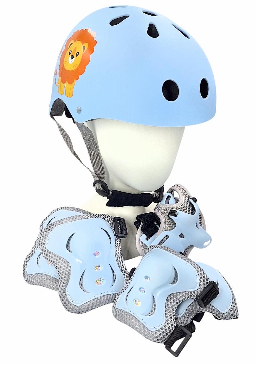 Комплект детский шлем и защита Yongkang GB24429-2009 S Лев р. 5-9 Голубой (G0001885)