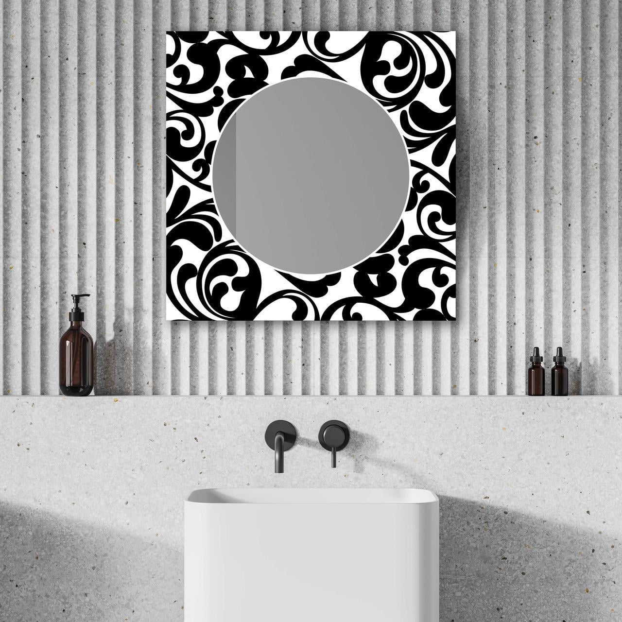 Зеркало на стену NovellaPrint с рисунком орнаметна квадратное 50х50 см (2001.4)