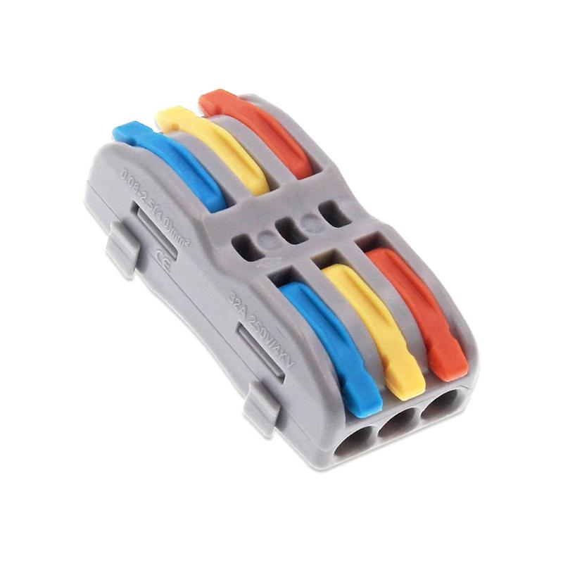 Клемма проходная Tactix 0,08-4 мм2 32А 3х1-3х1 наборная 39,5х19х14,5 мм Разноцветный (P423c)