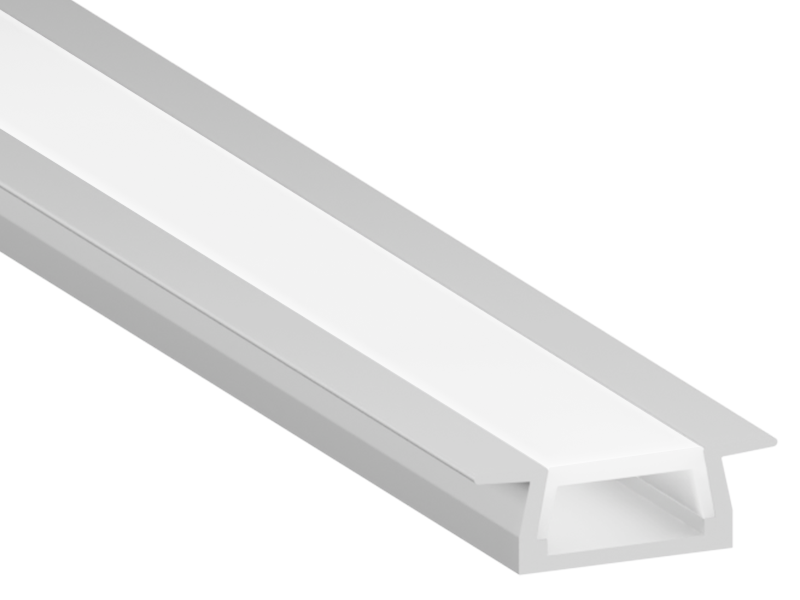 Профиль алюминиевый анодированный LEDUA АЛ-01-1 + рассеиватель для LED ленты врезной 2 м (3928)