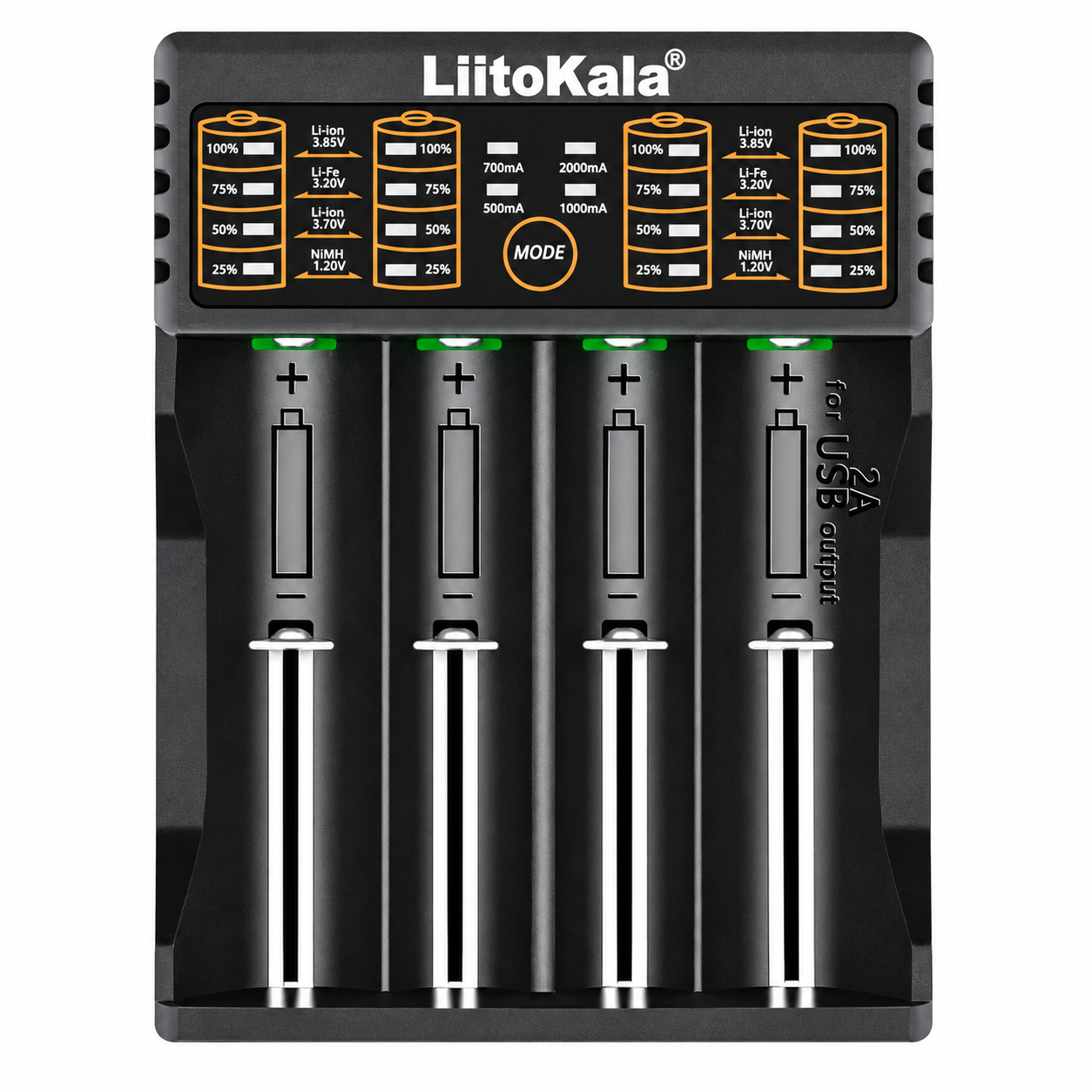 Зарядное устройство универсальное LiitoKala Lii-402 на 4 аккумулятора 18650 AA/AAA Li-Ion Ni-MH LiFePO4 с Power Bank (MX-00009927) Зарядное устройство универсальное LiitoKala Lii-402 на 4 аккумулятора 18650 AA/AAA Li-Ion Ni-MH LiFePO4 с Power Bank (MX-00009927)