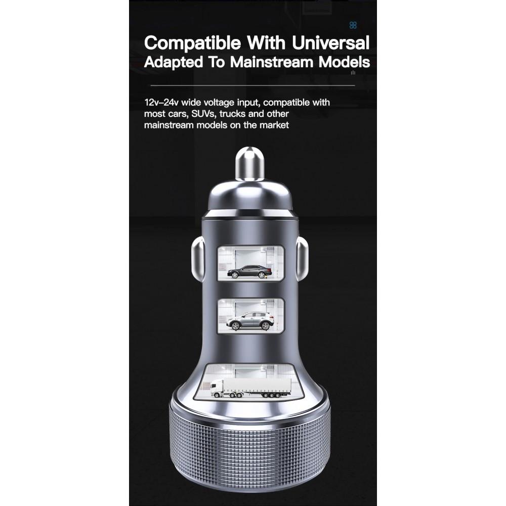 Зарядний пристрій автомобільний ASOMETECH USB Type-c/USB qc 3.0 з дисплеєм Metall 54W (25397460) - фото 5