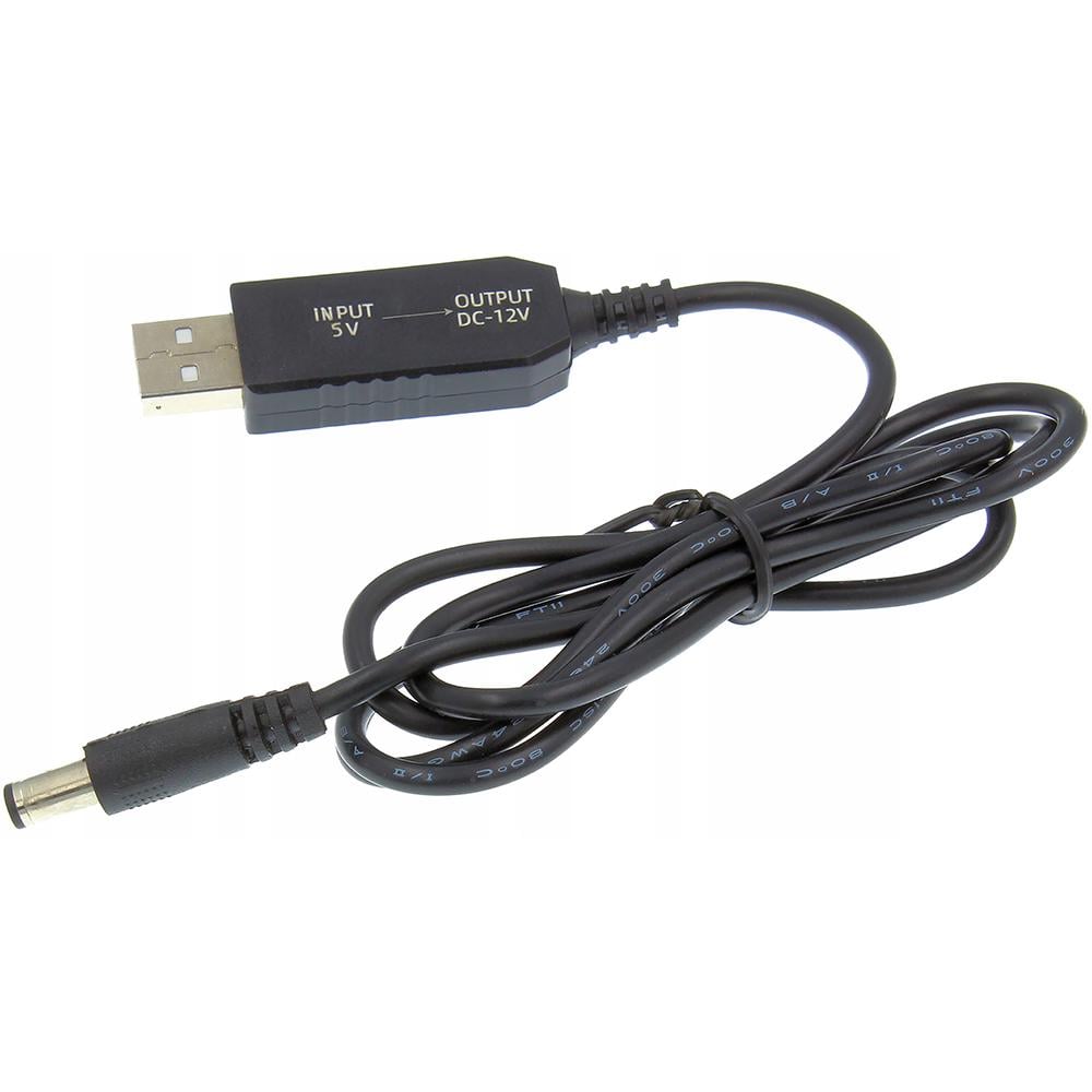 Кабель для роутера от повербанка USB 5 V to 12 V DC 5,5x2,1 (2e842400)