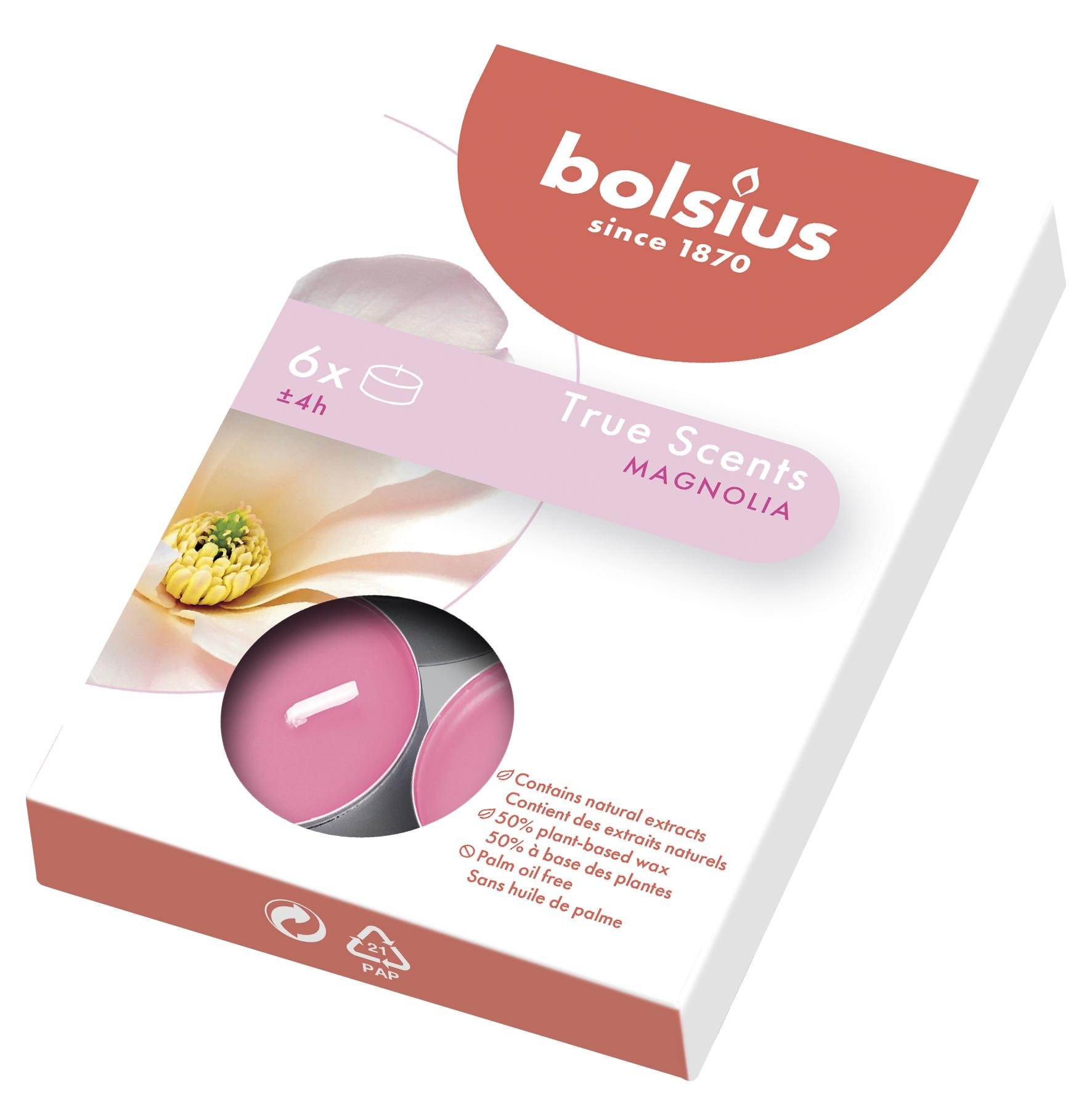 Свечи ароматические чайные Bolsius True Scents Magnolia 6 шт. (BOL-941504)