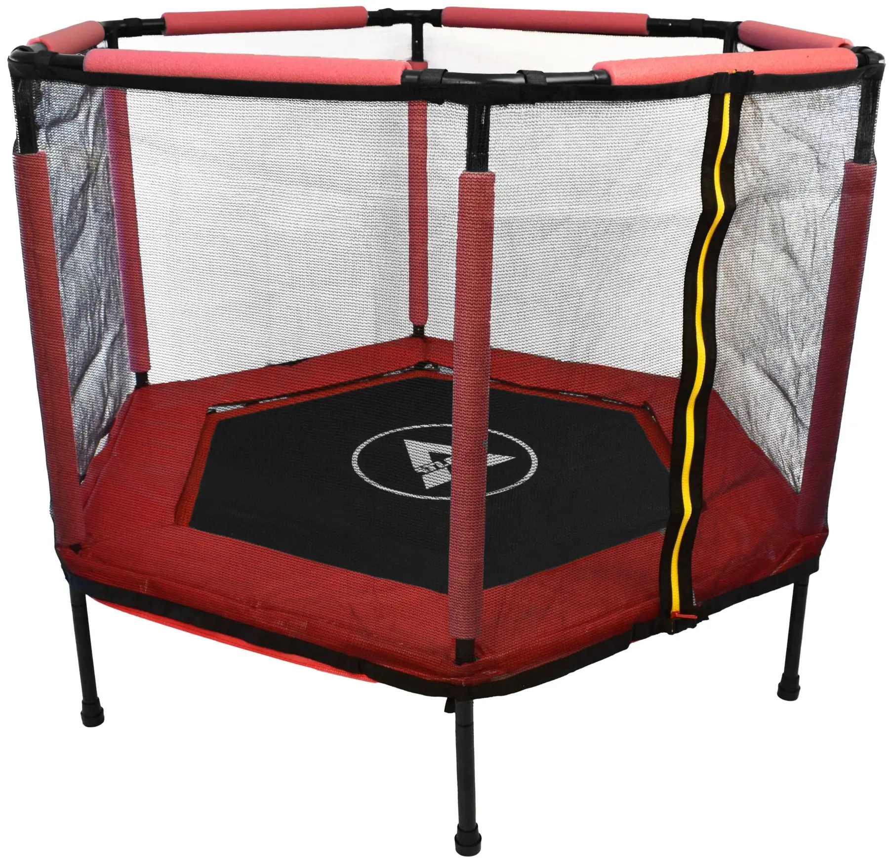 Батут дитячий Atleto шестикутний з сіткою 140 см Червоний (21000114) Батут дитячий Atleto шестикутний з сіткою 140 см Червоний (21000114)