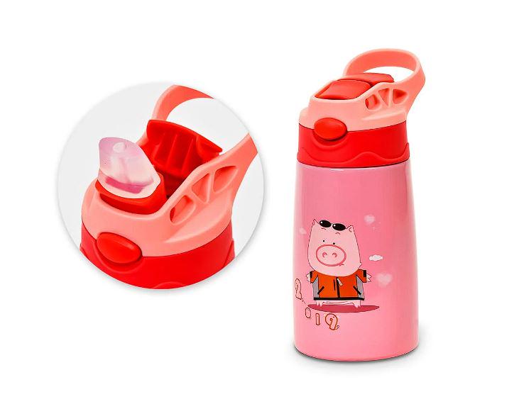 Термос поильник детский с трубочкой Pig 350 мл Розоый (30214) - фото 2 Термос поильник детский с трубочкой Pig 350 мл Розоый (30214) - фото 2